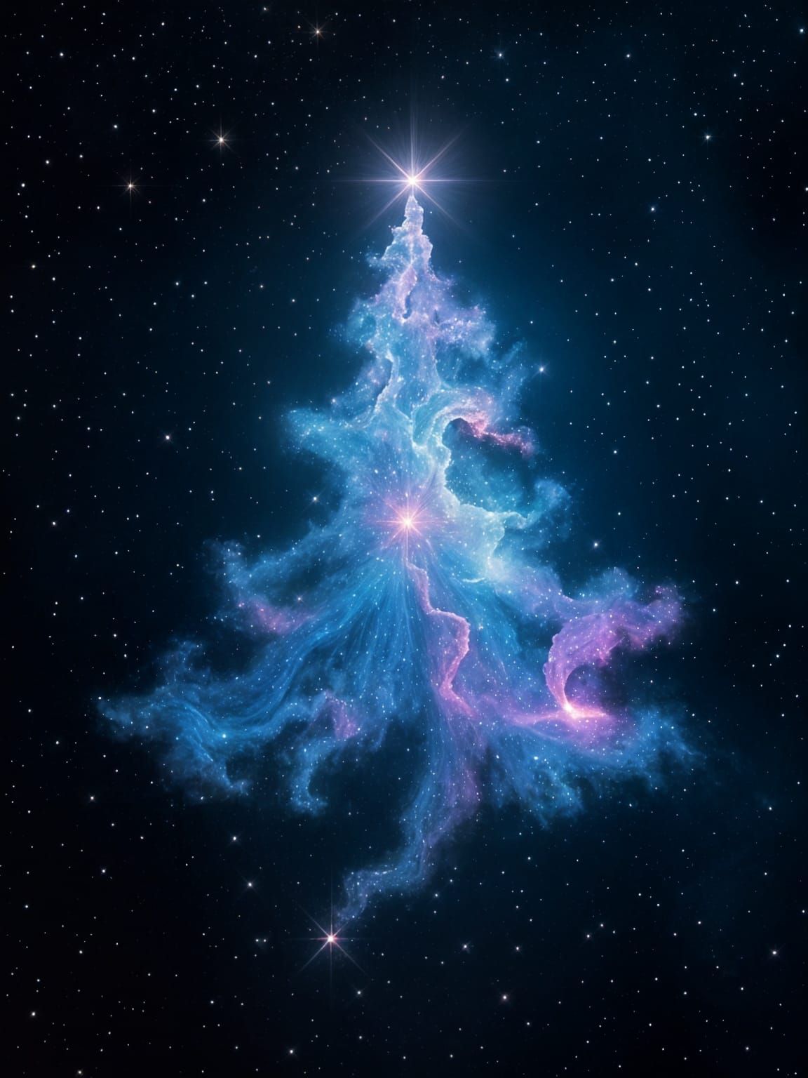 Christmas Tree Nebula in Vibrant Colors