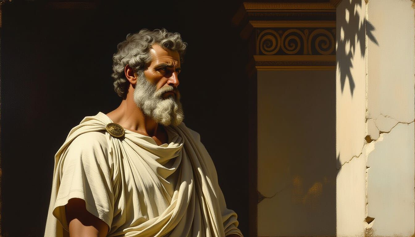 Ancient Greek Philosopher in Contemplation, Classical Style