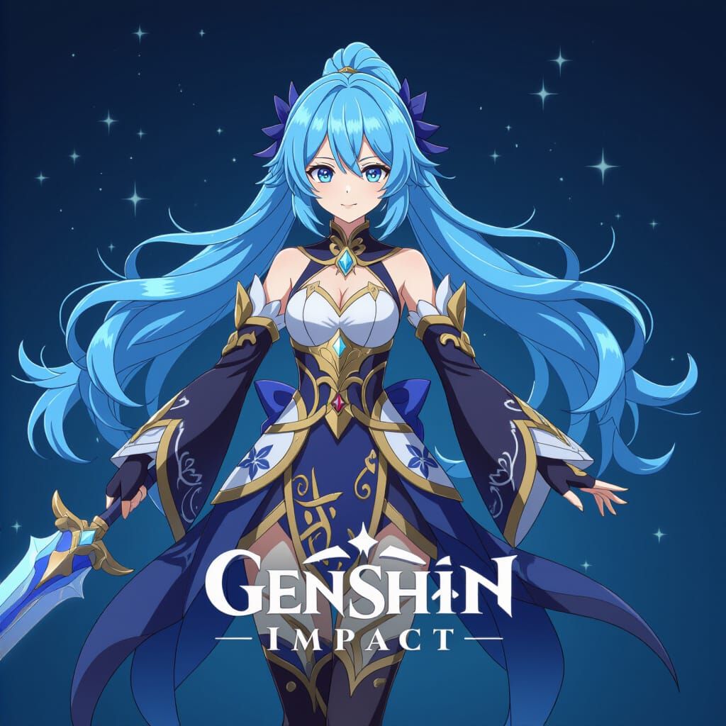 Anime Girl with Beige Hair and White Rose in Genshin Impact ...