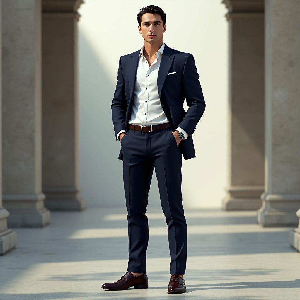 Stylish Man Portrait in Sophisticated Outfit