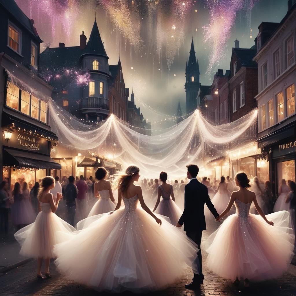 Tulle Town: A Whimsical Surreal Scene