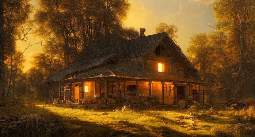 Golden Hour Homestead: Photorealistic Maximalist Concept Art