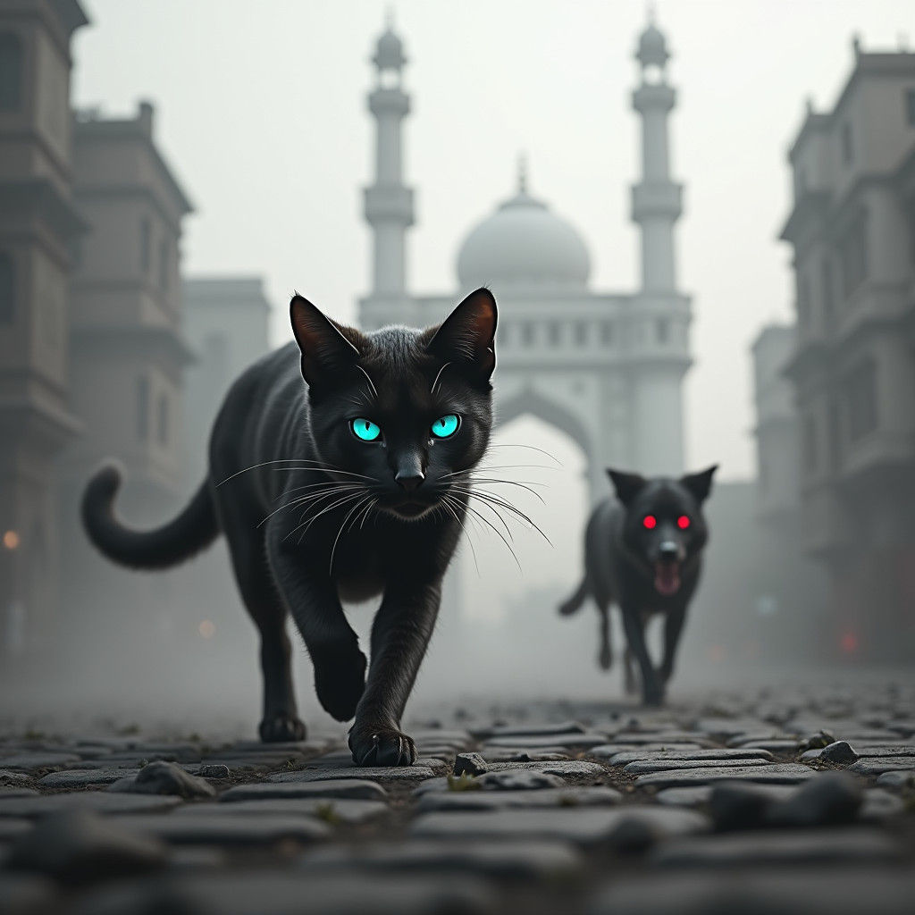 Lahore Foggy Streets: A Dystopian Matte Painting