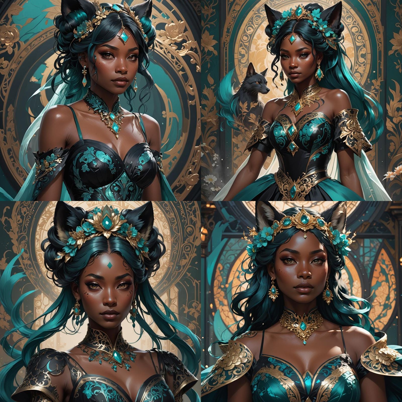 Kitsune Princess Portrait in Hyperdetailed Digital Art