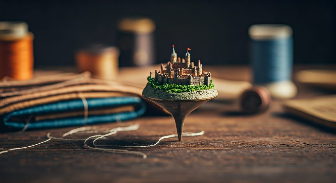 Miniature Medieval City on a Pinhead, Hyperrealistic Style