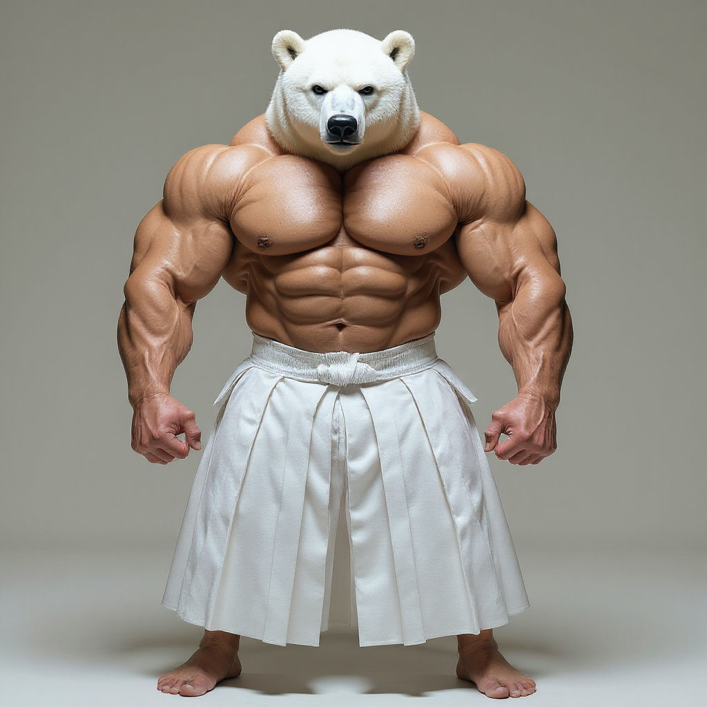 Muscular Polar Bear Aikido Master: Cinematic Still