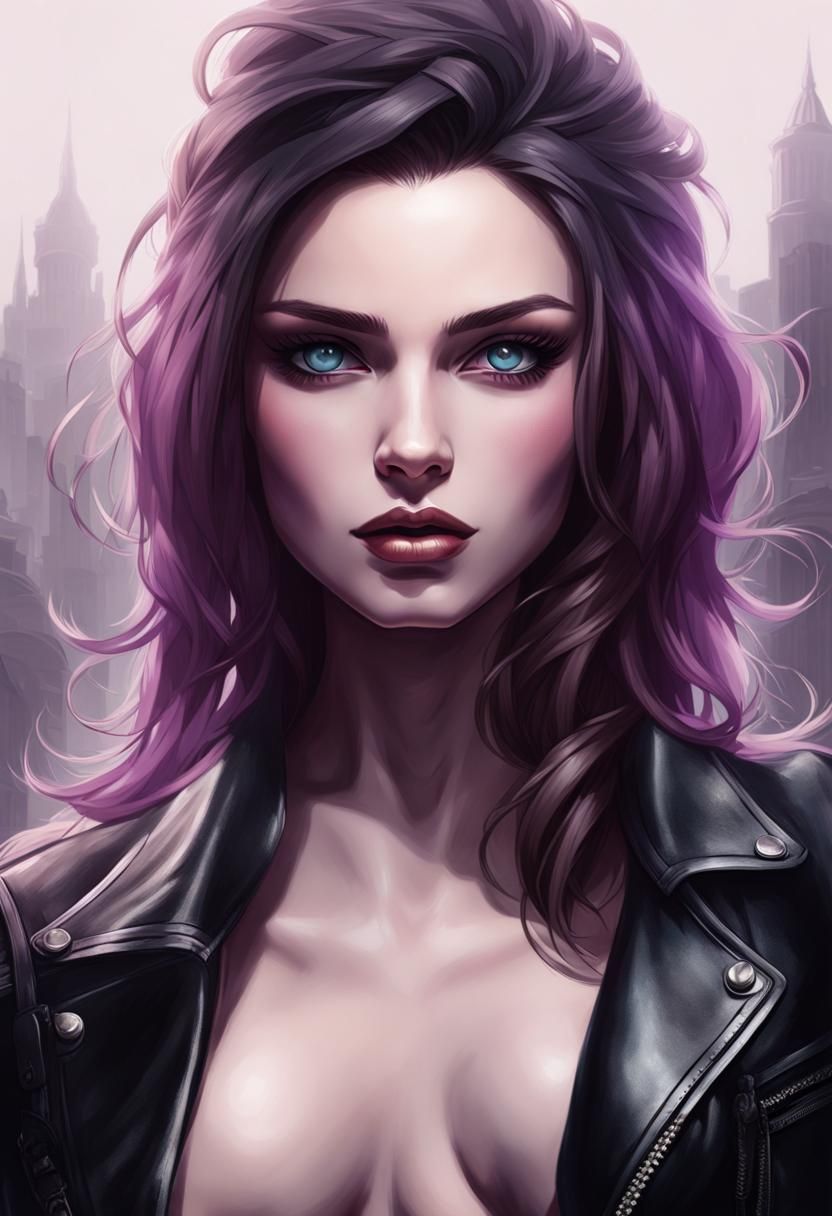 Young Woman Portrait in Retro Comic Style