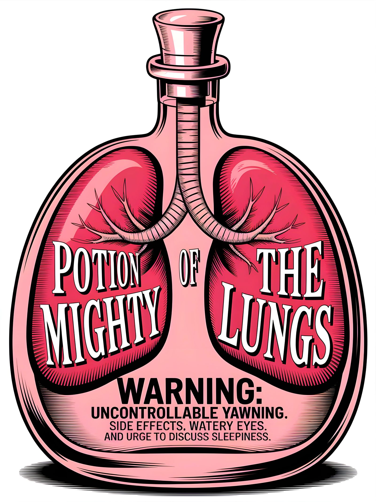 Whimsical Medicine Bottle in Terry Gilliam Style