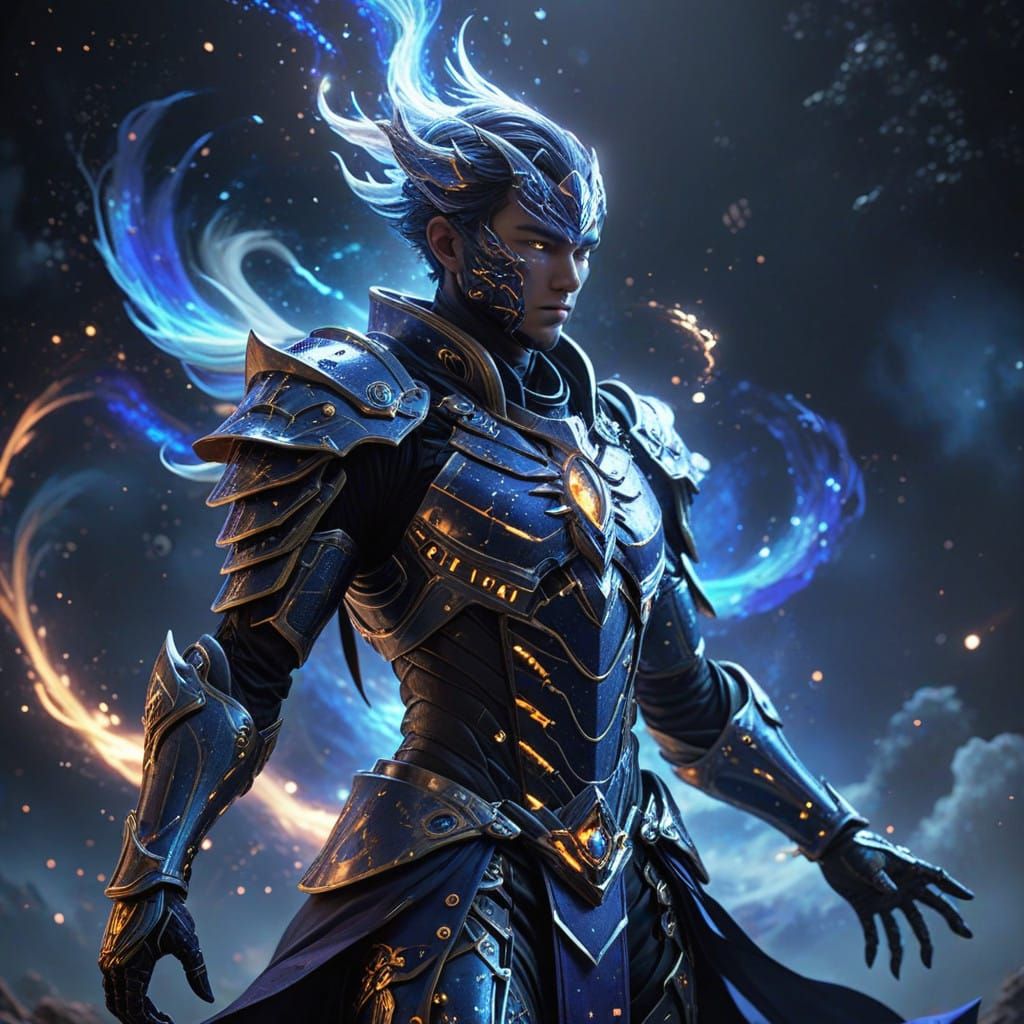 Ethereal Space Mage in Celestial Armor, Wielding Ancient Mag...