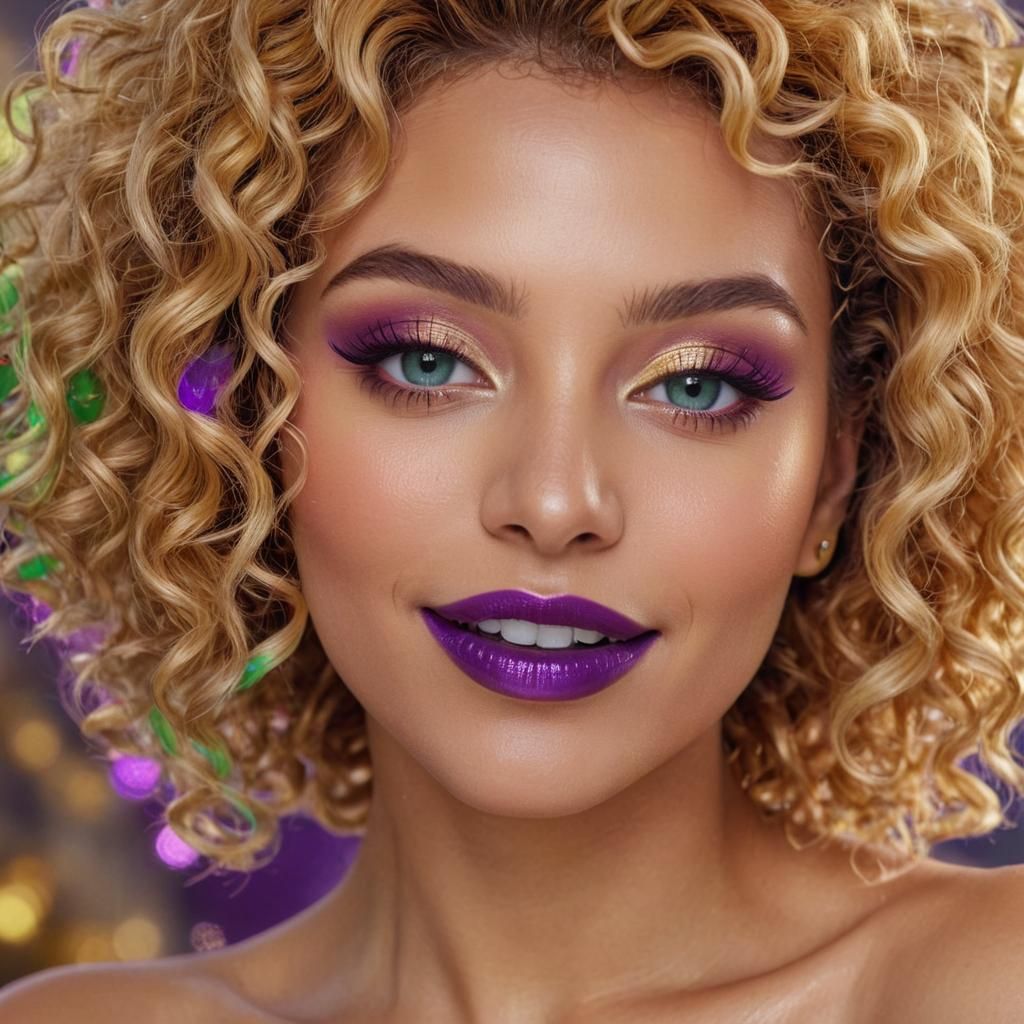 Emerald-Eyed Woman: A Vibrant 3D Digital Portrait