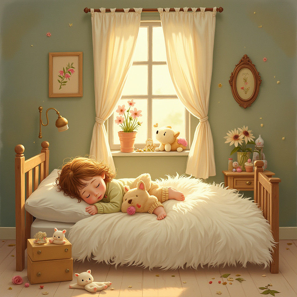 Peaceful Dreamland Scene in Whimsical Style