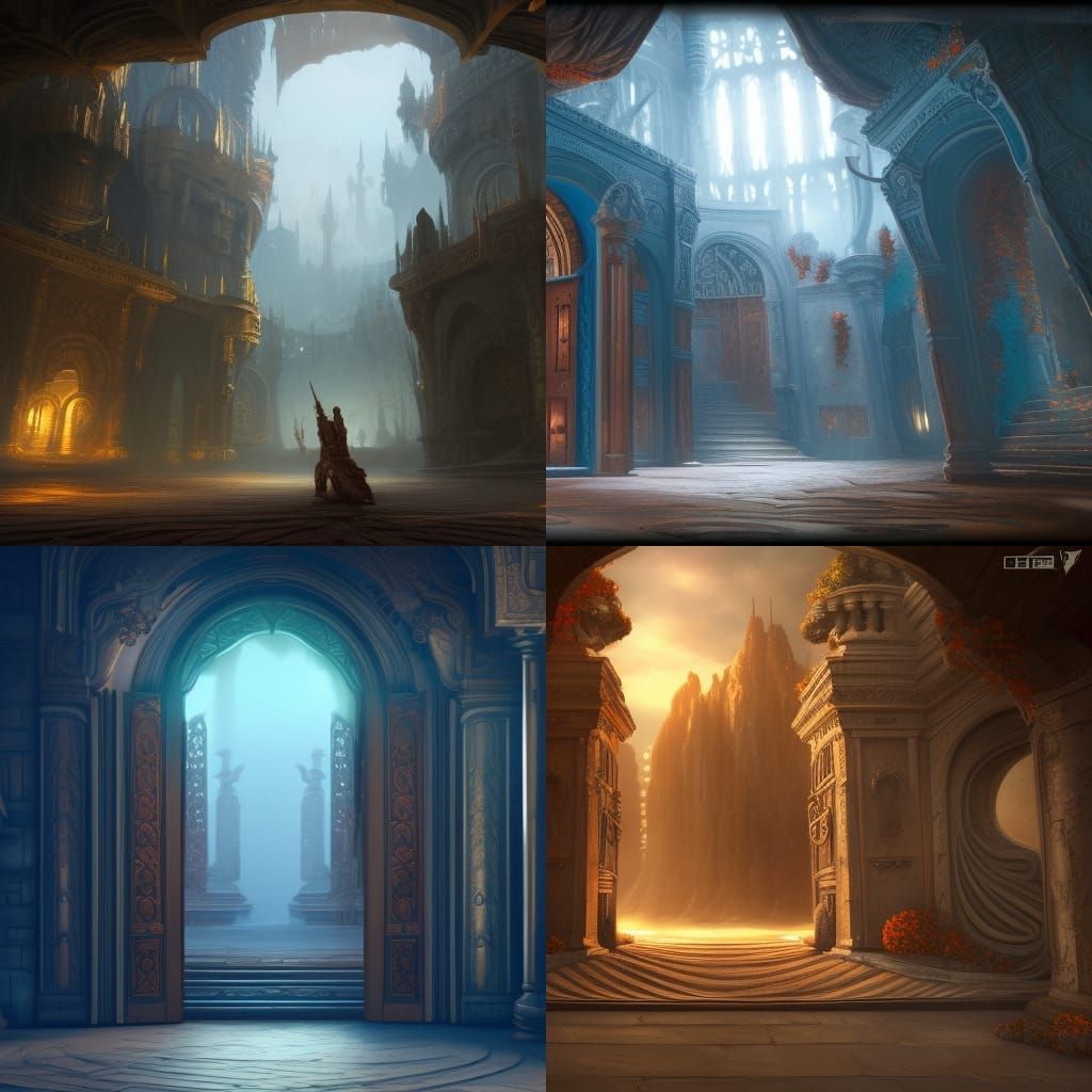 Fantastical Doors in Detailed Matte Painting