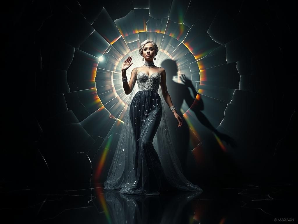 Dimensional Sculpture with Lipstick, Shadows and Optical Ill...