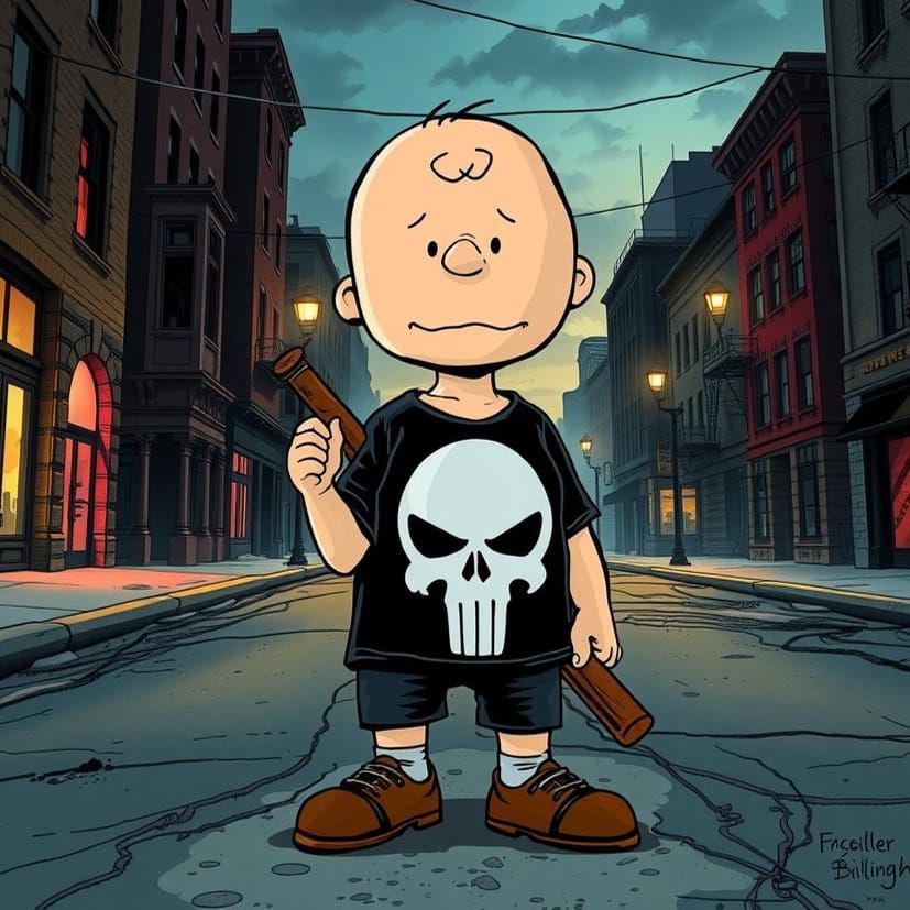 Charlie Brown as the Punisher