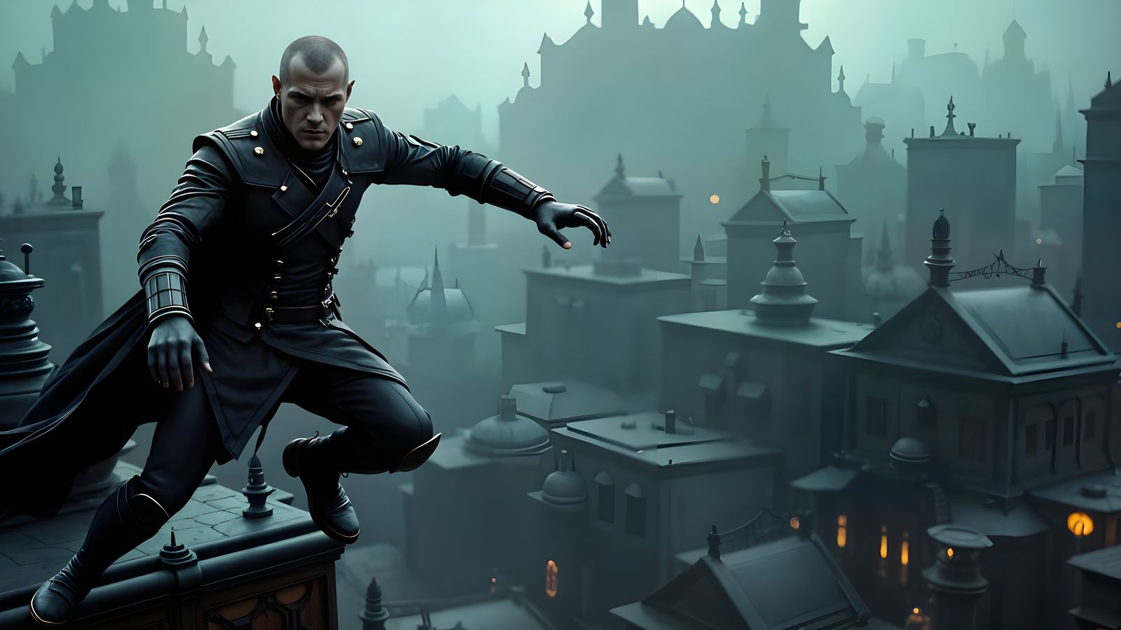 Steampunk Sailor Leaps in Cinematic WWI Scene