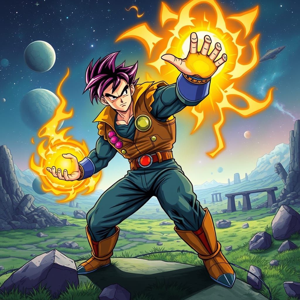 Cosmic Guardian Wields Infinity Dragon Ball in a Vibrant, Al...