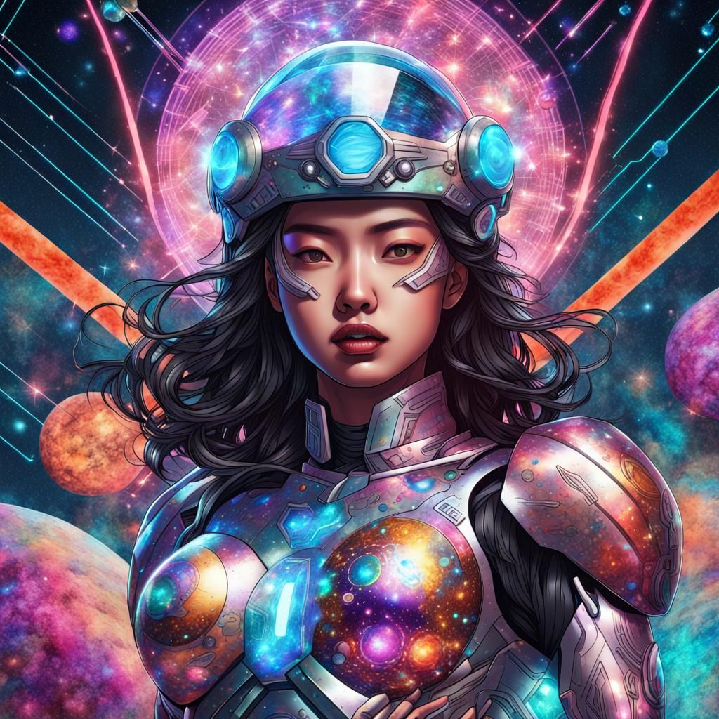 Futuristic Japanese Military Superheroine: Astral Illustrati...