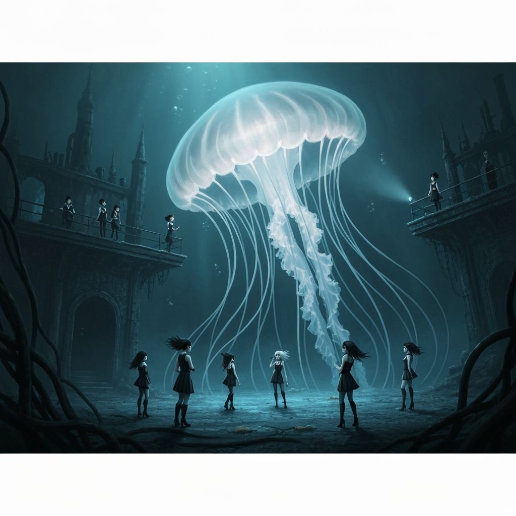 Bioluminescent Jellyfish and Sunken Goth Club