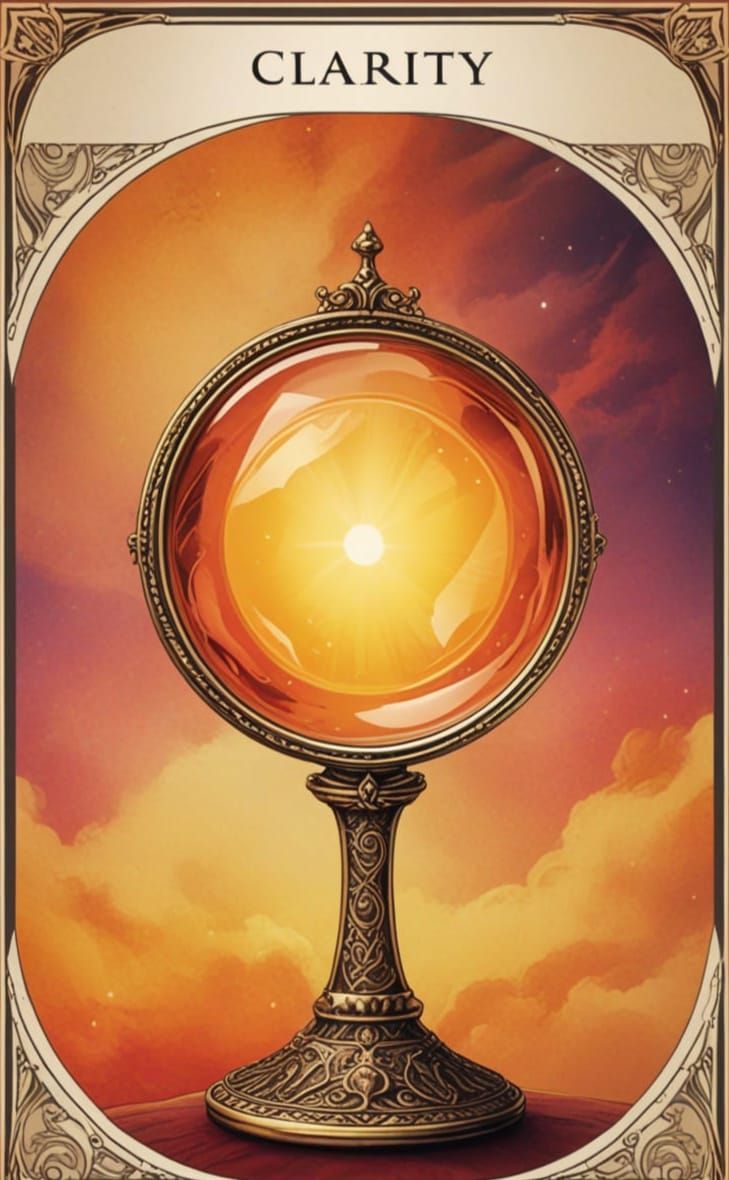 Tarot Card "Clarity" Magnified in Warm Colors
