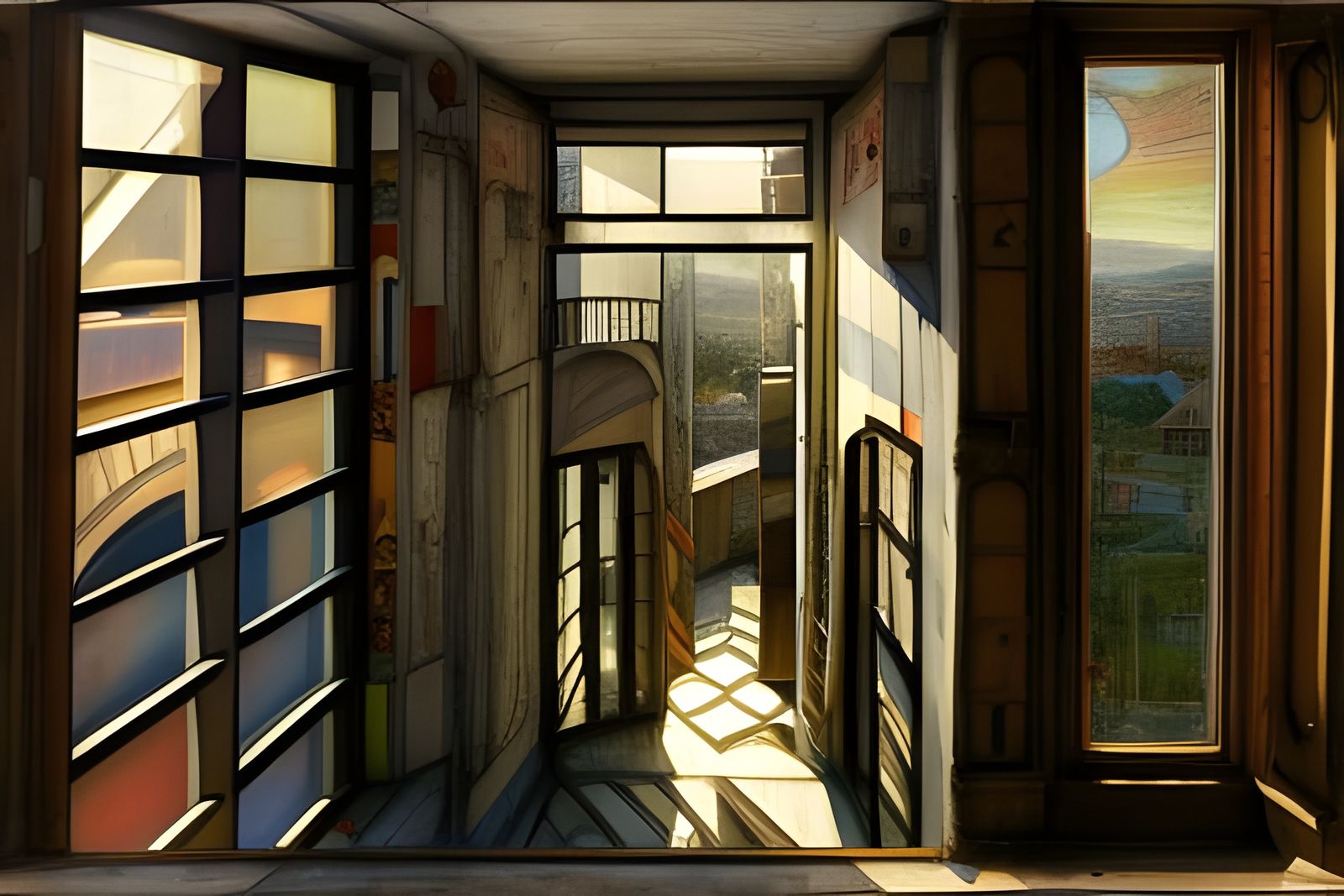 Interior Scene with Street View in Infrared