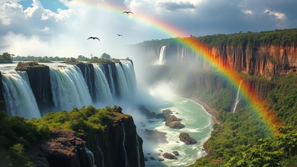 Breathtaking Victoria Falls in Hyperrealistic Detail