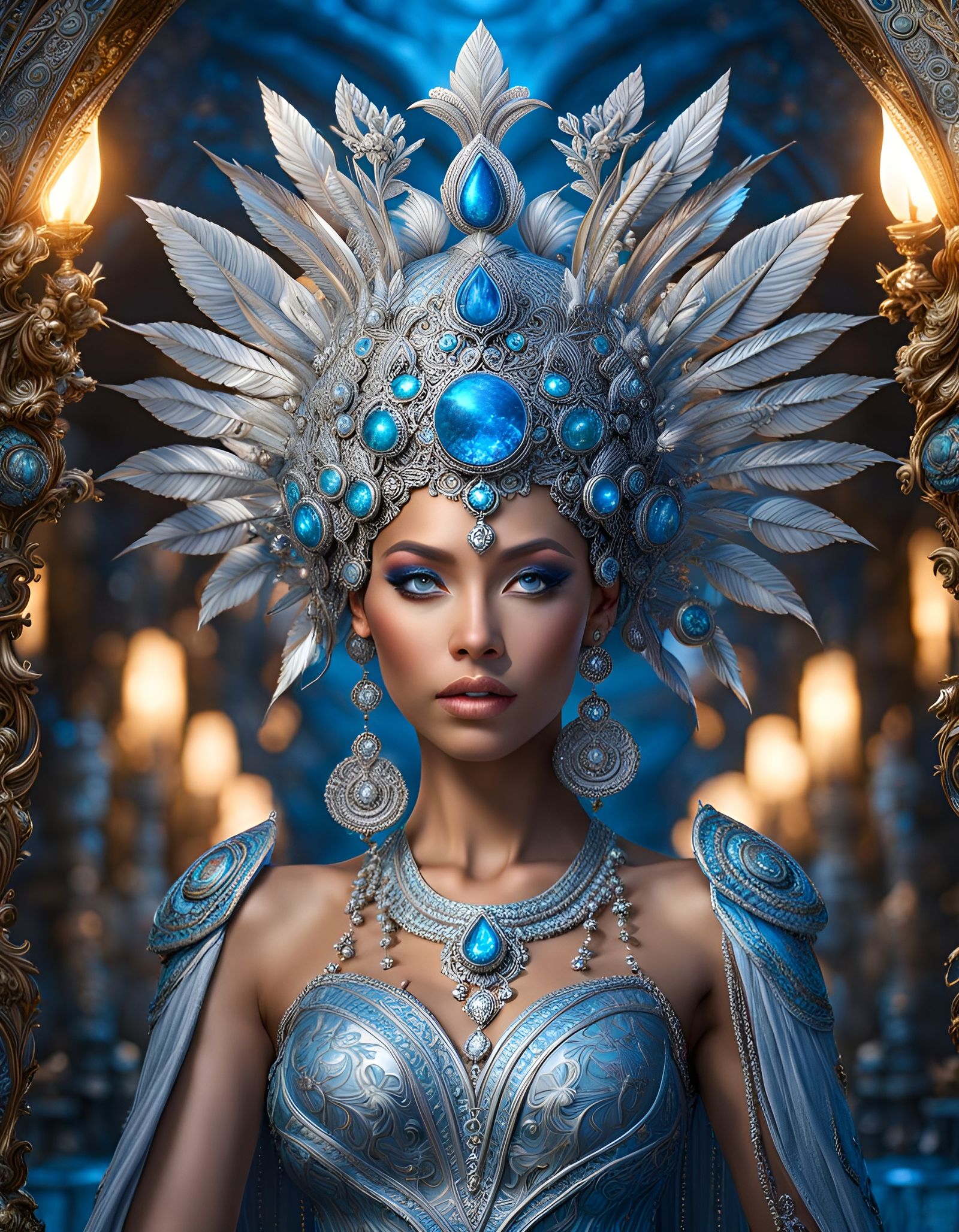 Elegant New Year Goddess in 8k Resolution