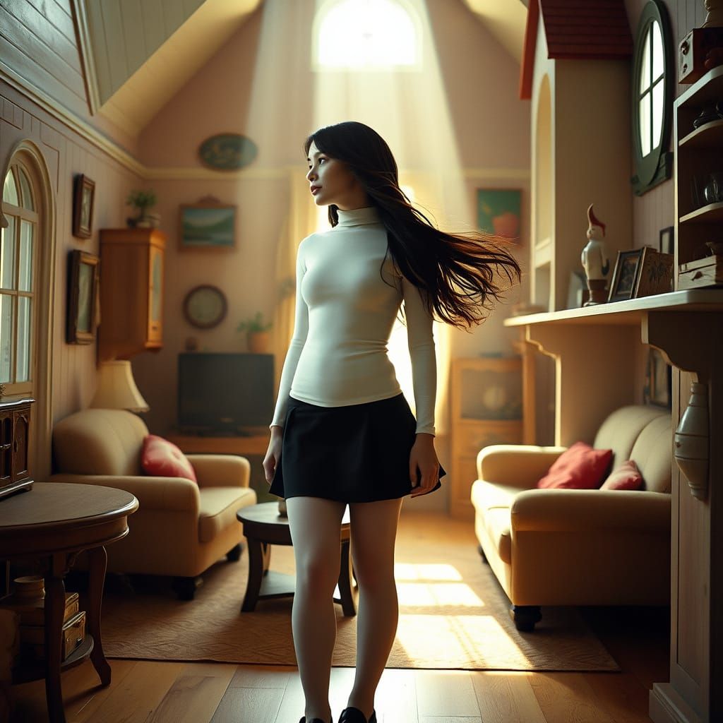 Ethereal Dollhouse Dreamscape in Cinematic Film Style