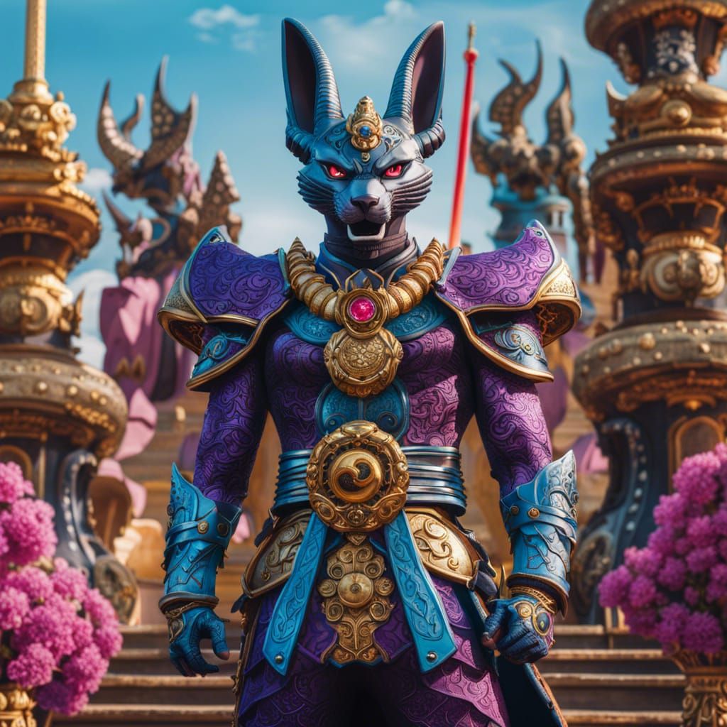 Beerus Anubis in Rococo Gothic Style