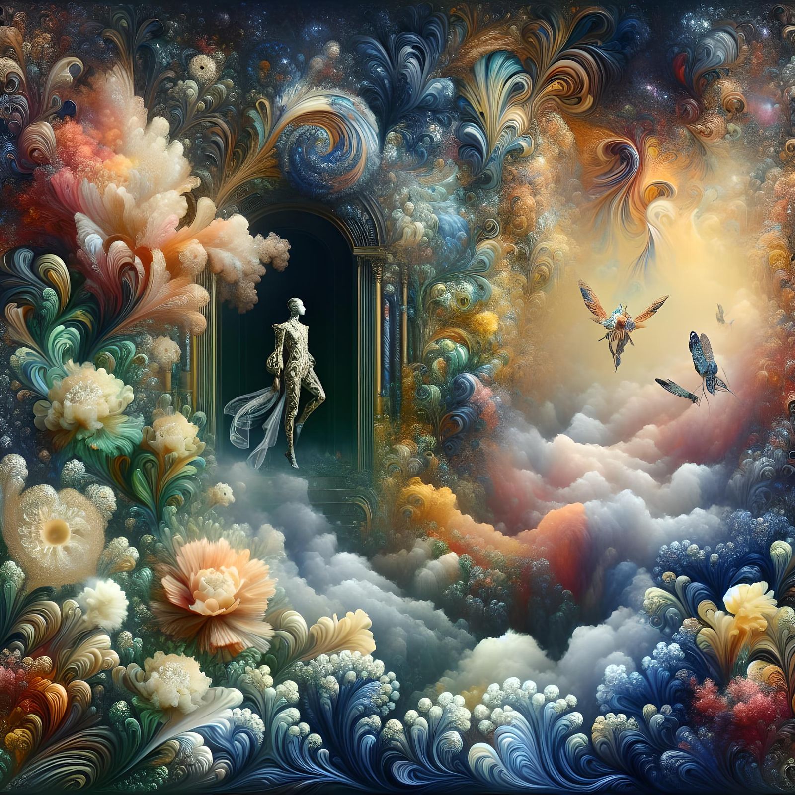 Impressionistic Bathing Beauty in Ethereal Mist