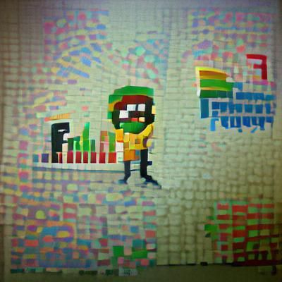 Colourful Pixel Art of Money
