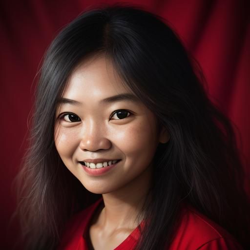 Smiling Malaysian Woman Portrait in Ambient Light
