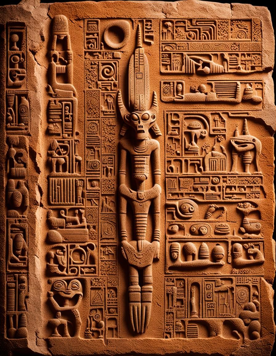 Page of Alien Text in Mayan Style