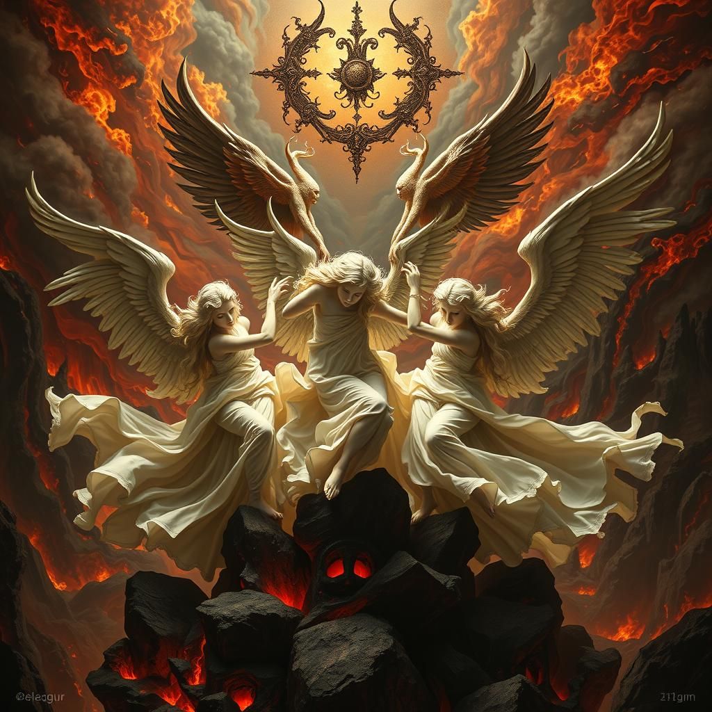 Diabolic Angels Dancing in a Fractal Inferno