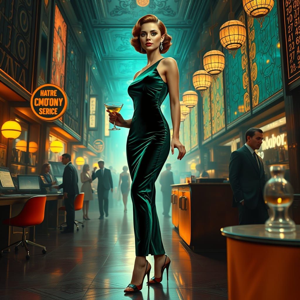 Vintage 1960s Office Beauty Exudes Confidence