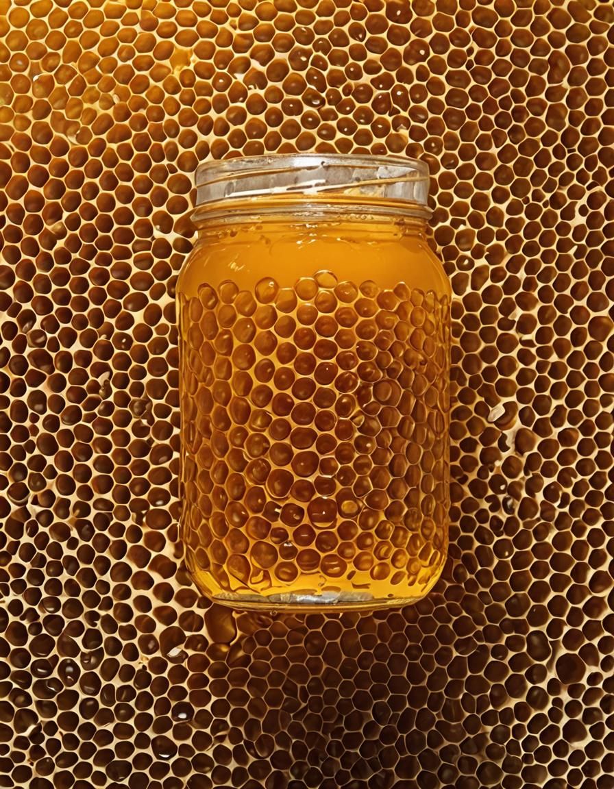 Honey in a Jar, with honey comb
