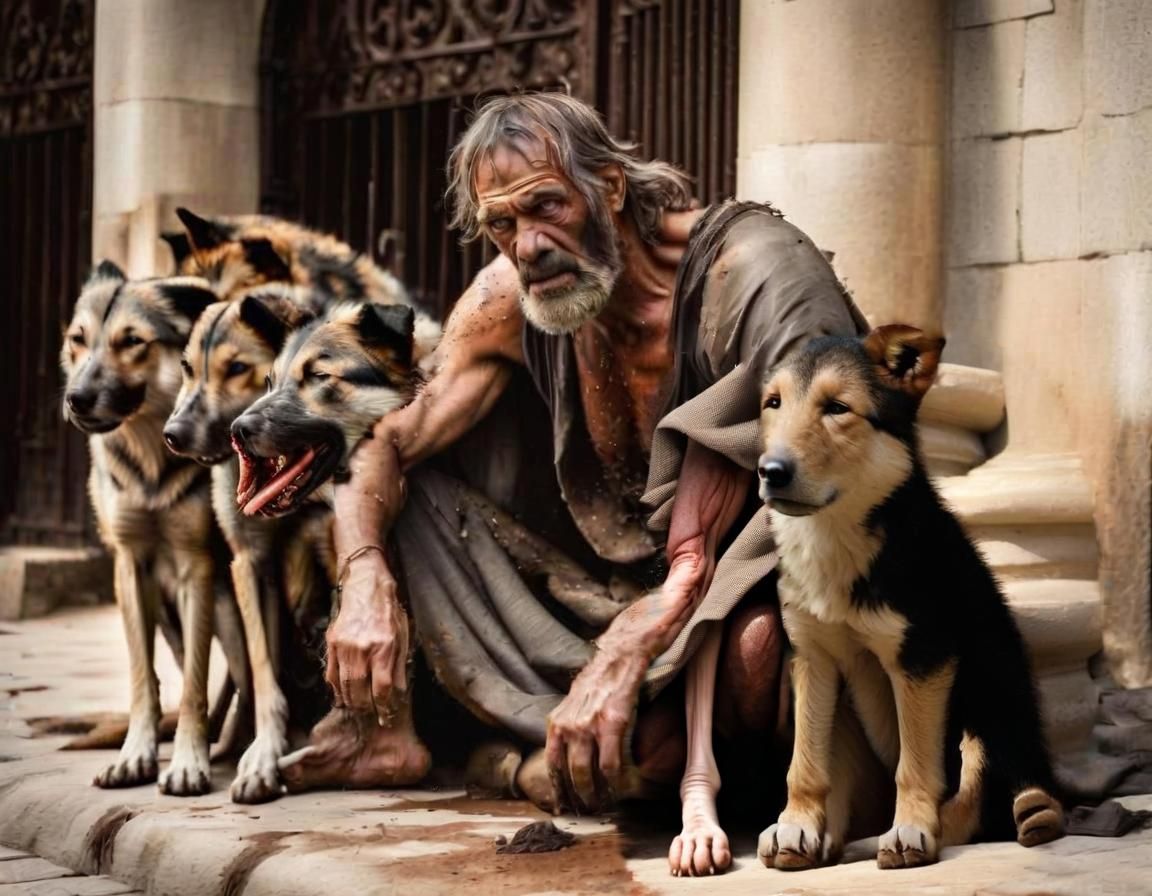 Detailed Digital Painting: A Beggar at the Palace Gate