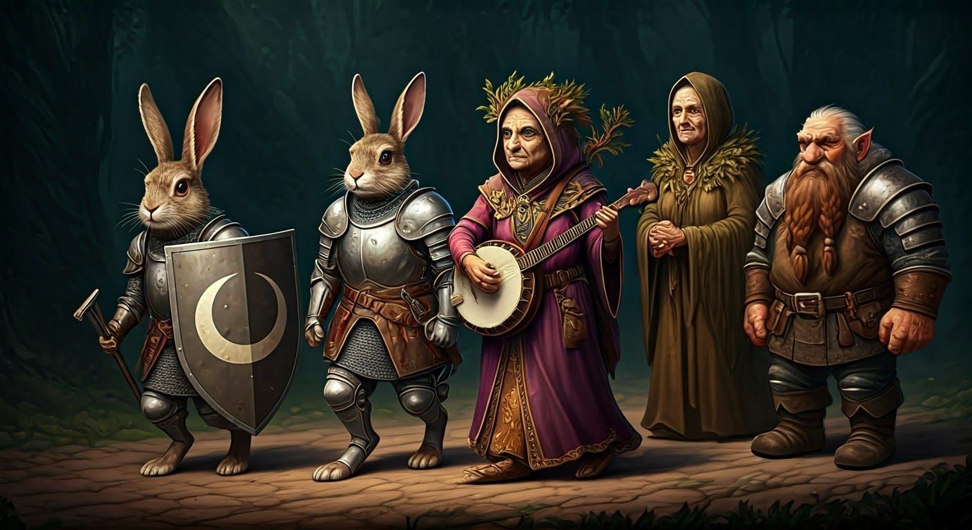 Regal Warrior Rabbit and Friends Embark on Quest