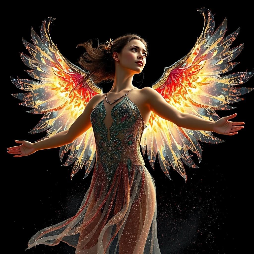 Flame Dancer Portrait in Volumetric Lighting