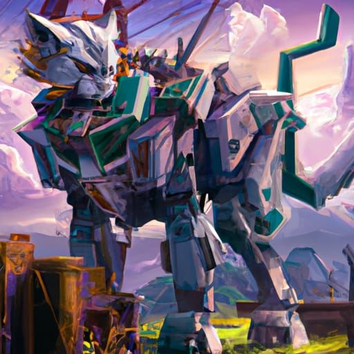 Gundam Cat: Dark Fantasy Robot Art