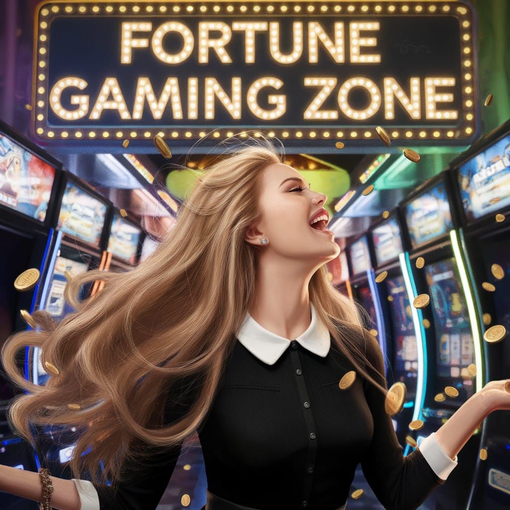 Jackpot Win for Blonde Woman in Splash Art Style