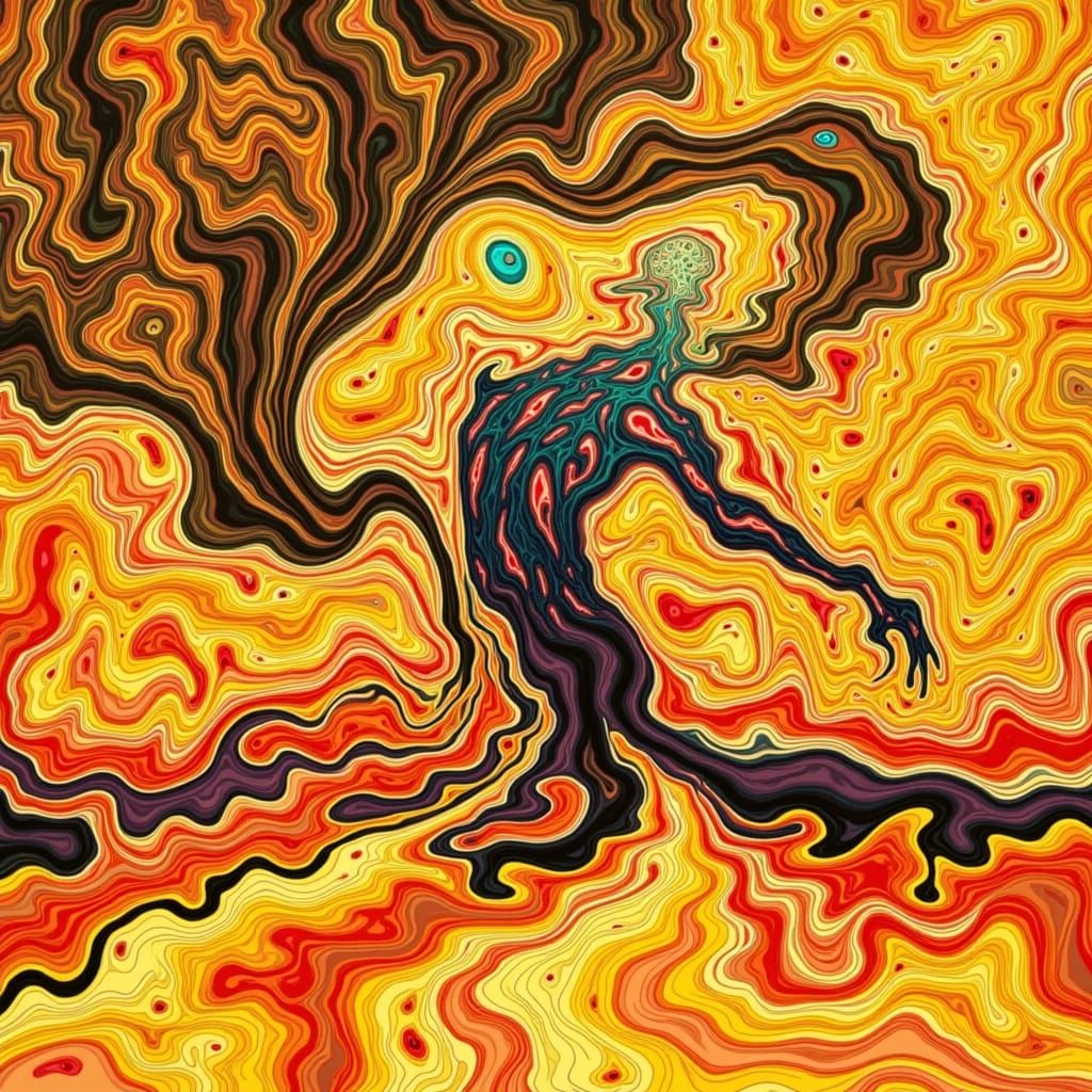 Starry Night Reimagined in Psychedelic Colors