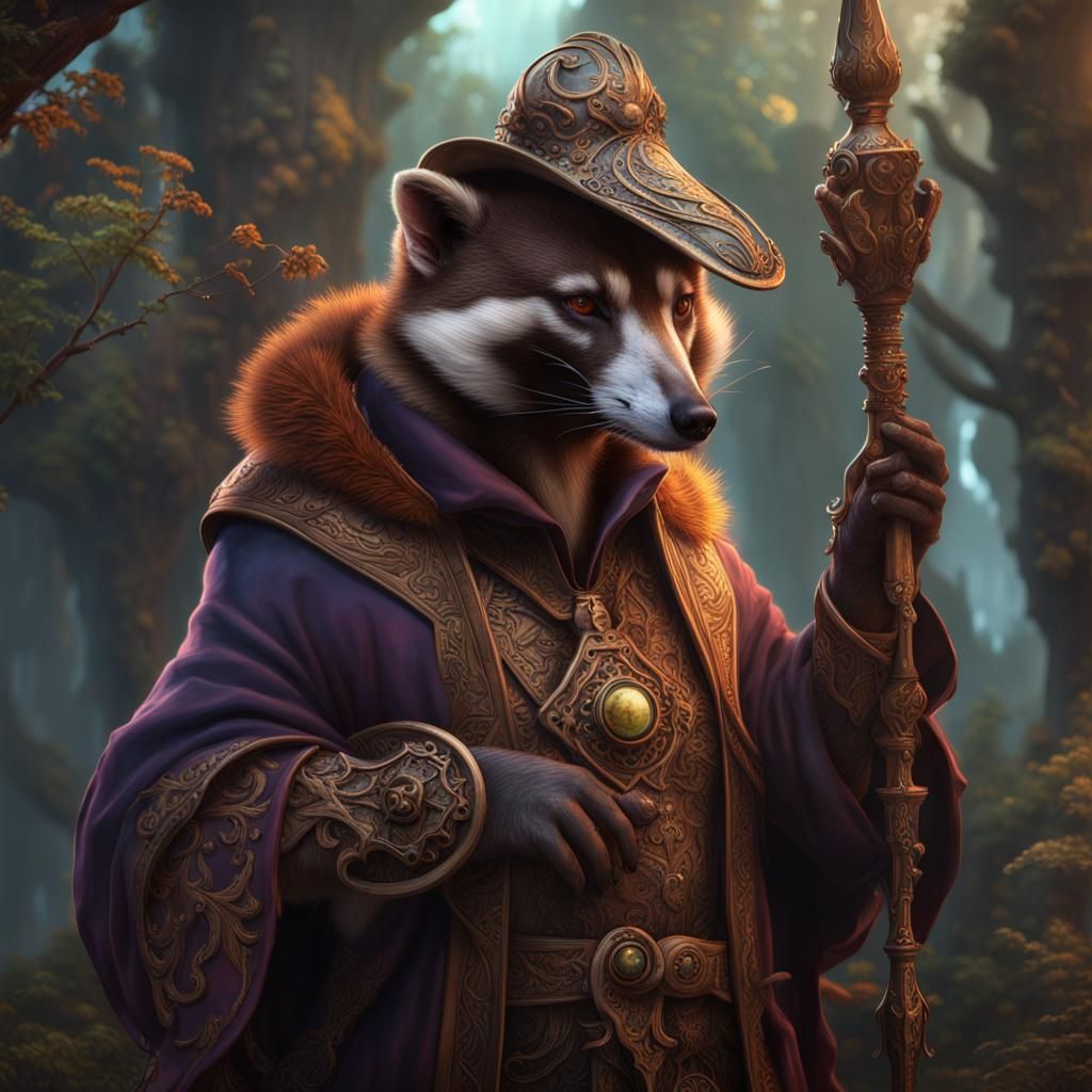Coati Mage Fantasy Concept Art