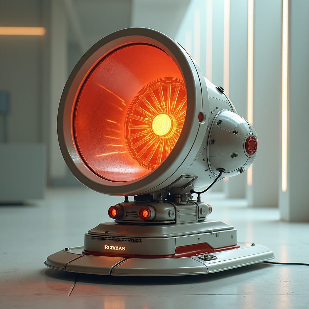 Futuristic Parabolic Heater in Sci-Fi Style
