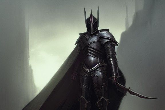 Sinister Black Knight in Fantasy Art Style