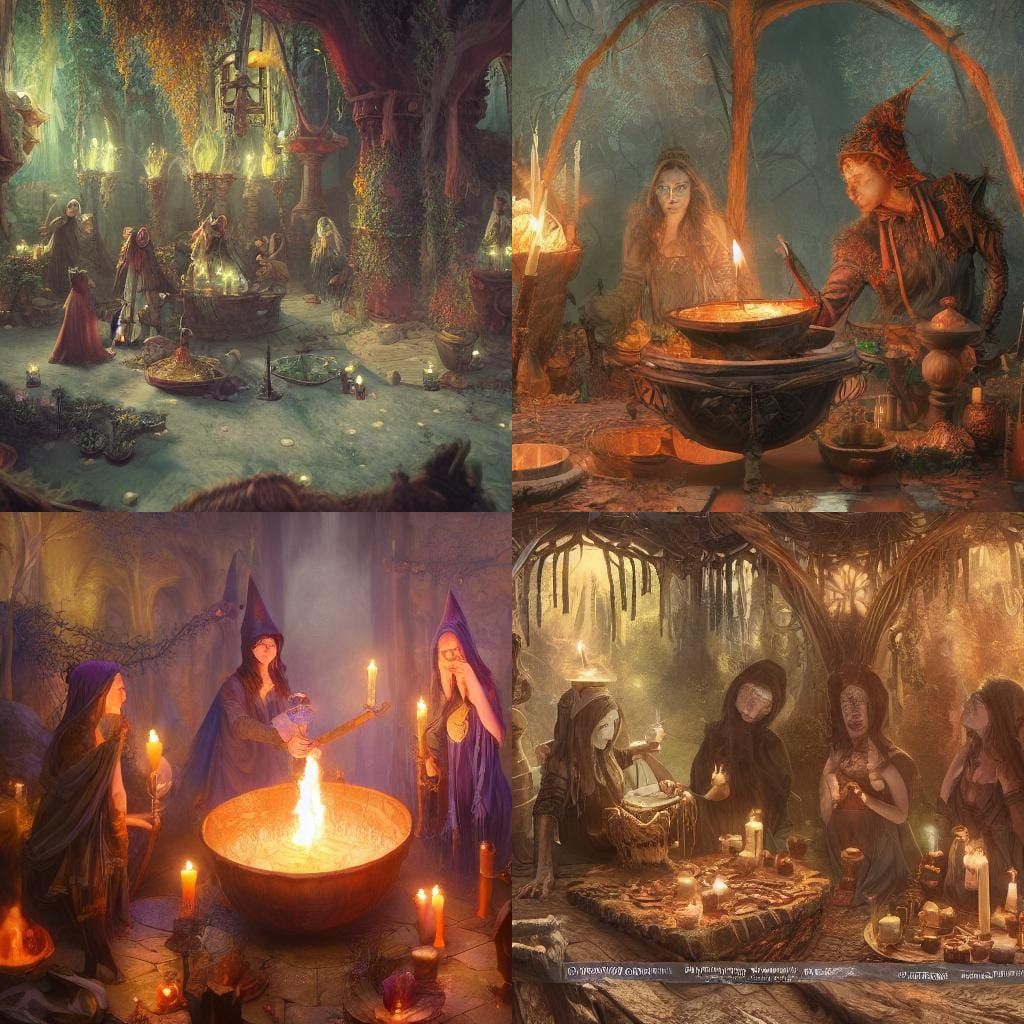 Witches' Gathering: A Fantastical Matte Painting