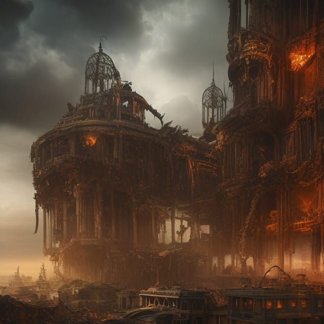 Apocalyptic Carnival of Rust: Digital Matte Painting