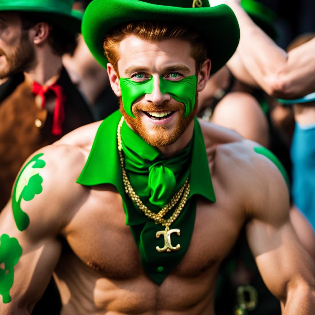 Shirtless Leprechaun: AI Interpretation of a Whimsical Promp...