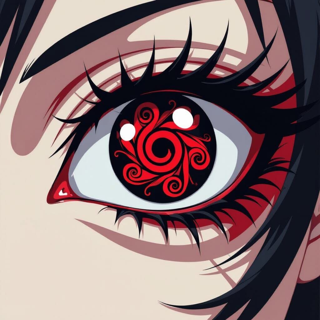 Sharingan Eye Digital Art in Manga Style