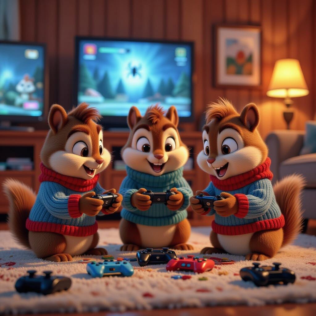 Alvin and the Chipmunks Play Spider-Man: Hyperrealistic Digi...