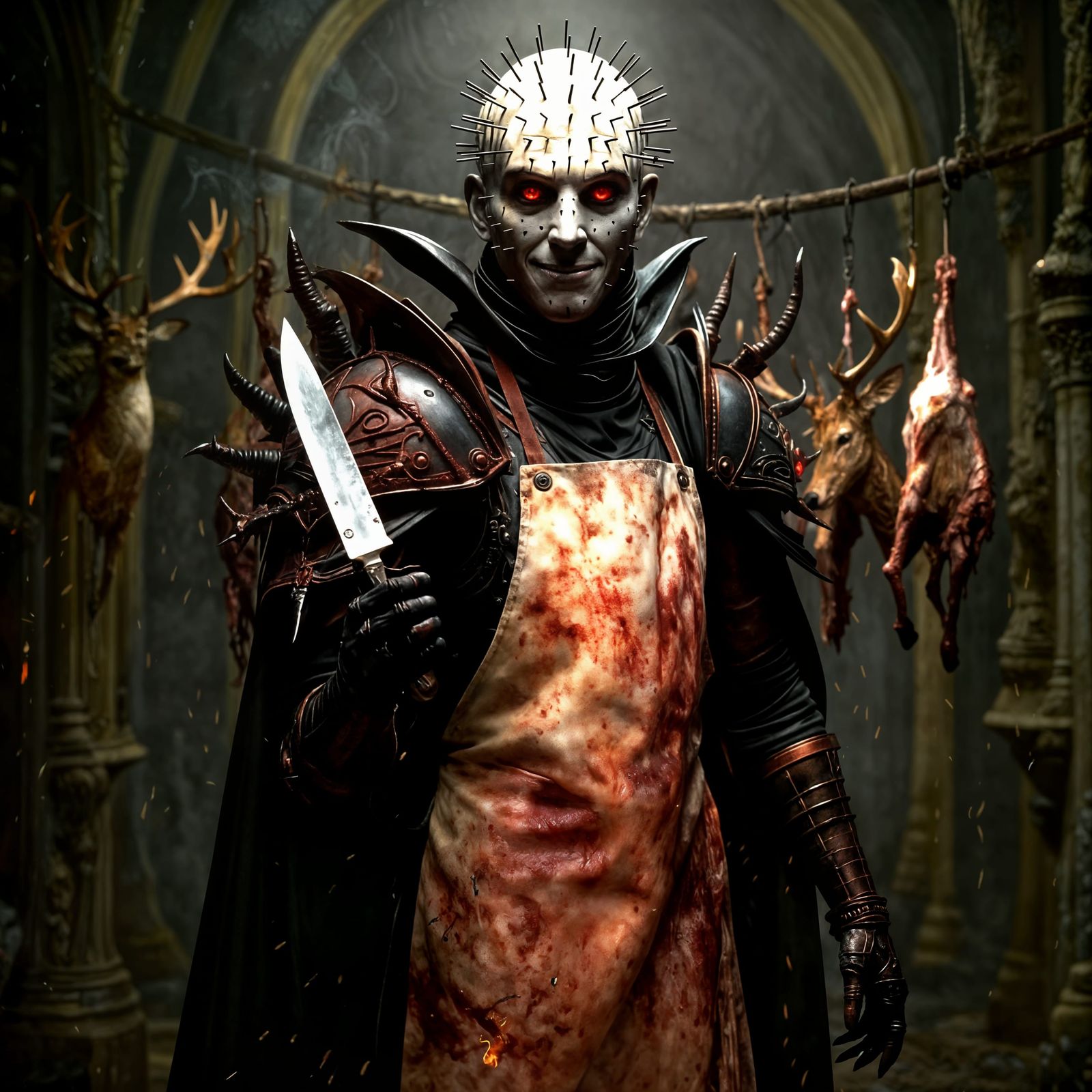 Pinhead in Gothic Medieval Armor